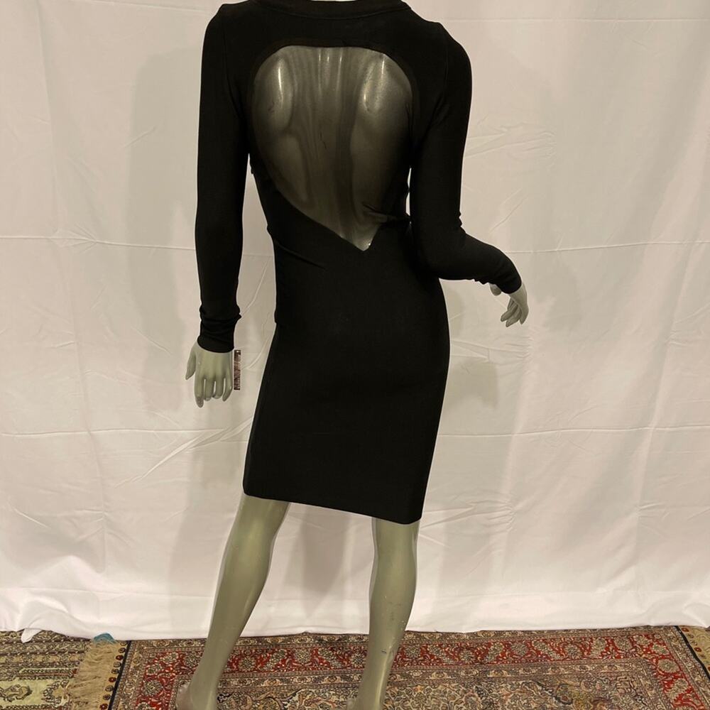 FEMME Los Angeles Black Long Sleeve Bandage Body-con  Cutout Cocktail Dress S - Picture 9 of 12